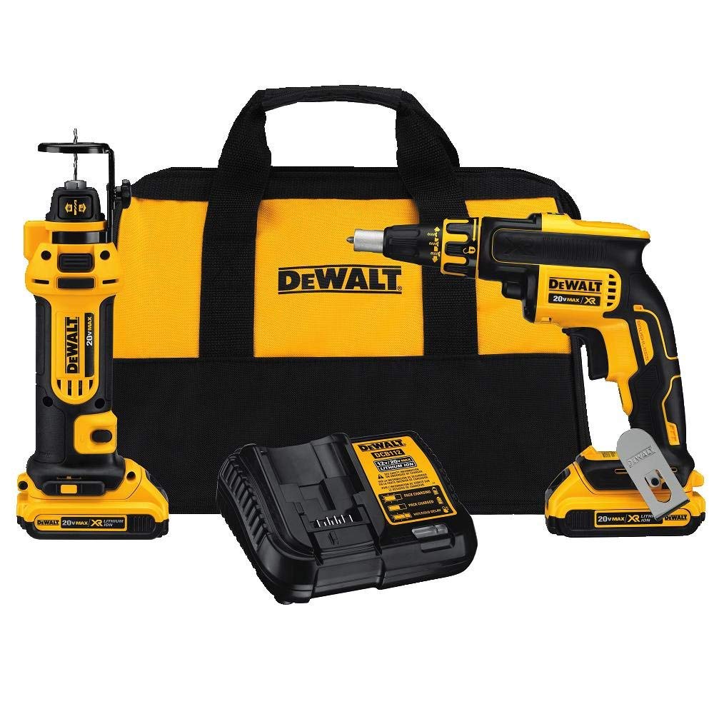 DEWALT DCK263D2 20V MAX XR Li-Ion Cordless Drywall Screwgun and Cut-out Tool Kit 1 DEWALT DCK263D2 20V MAX XR Li-Ion Cordless Drywall Screwgun and Cut-out Tool Kit