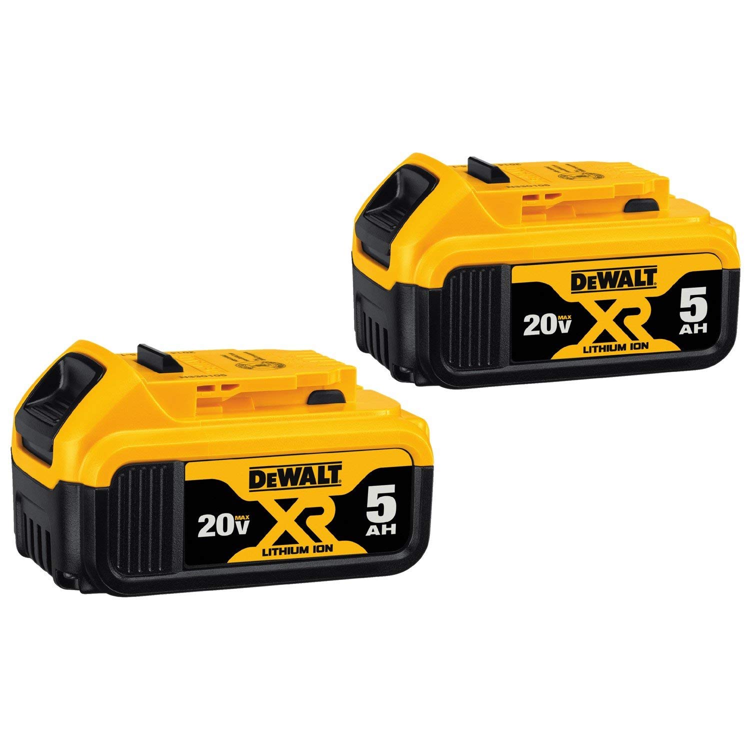 DEWALT DCB205-2 20V MAX XR 5 DEWALT DCB205-2 20V MAX XR 5.0Ah Lithium Ion Battery, 2-Pack