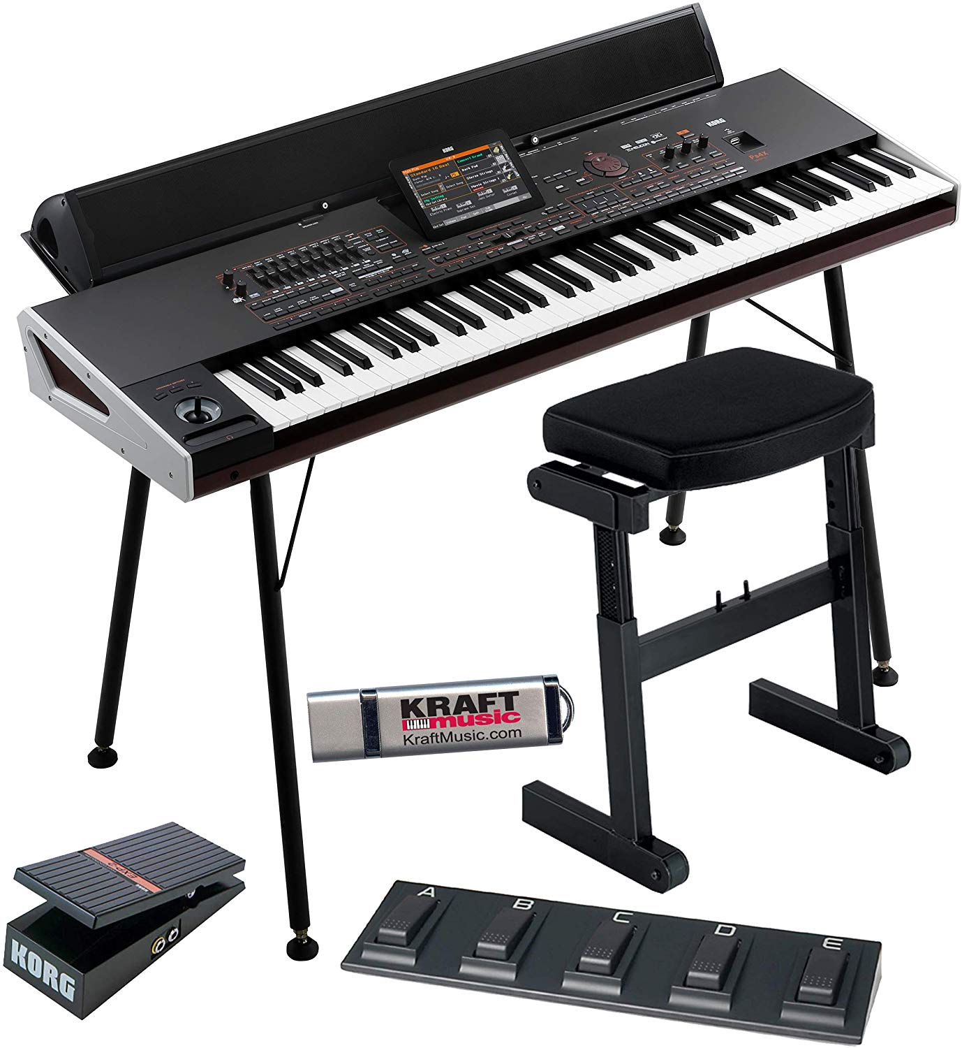Korg Pa4X Oriental 76 Arranger Workstation with PaAS Speaker Bar, ST-SV1 Stand, EC5 Pedalboard, Expression Pedal, Bench and Flash Drive 1 Korg Pa4X Oriental 76 Arranger Workstation with PaAS Speaker Bar, ST-SV1 Stand, EC5 Pedalboard, Expression Pedal, Bench and Flash Drive