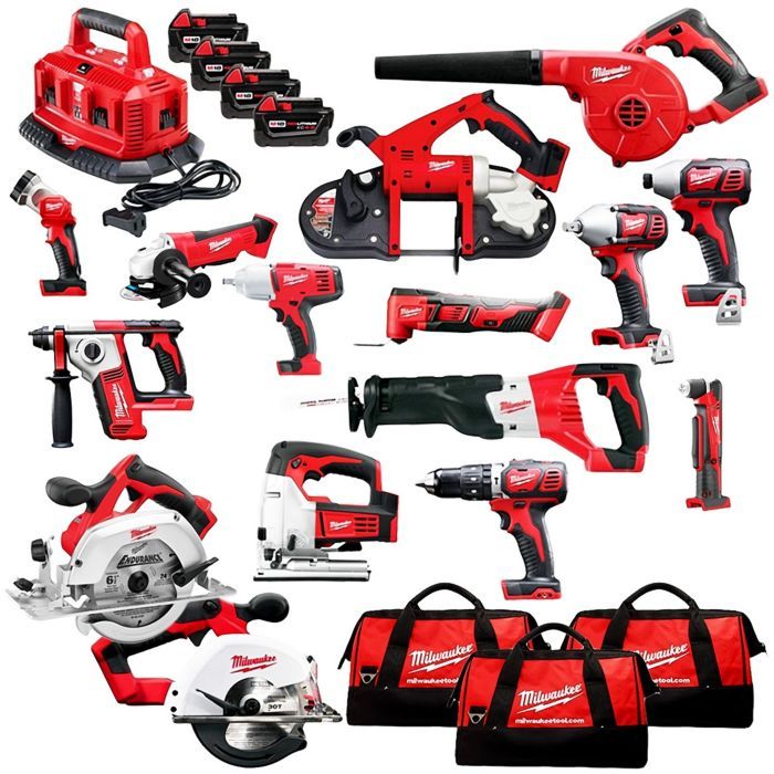 Milwaukee 2695-15 M18 18V Cordless Lithium-Ion 15-Tool Combo Kit 2 Units 1 Milwaukee 2695-15 M18 18V Cordless Lithium-Ion 15-Tool Combo Kit 2 Units